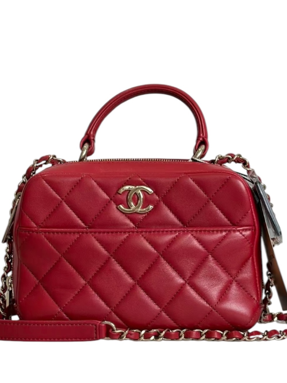 Chanel Trendy CC Top Handle Flap Bag Lambskin Leather GHW